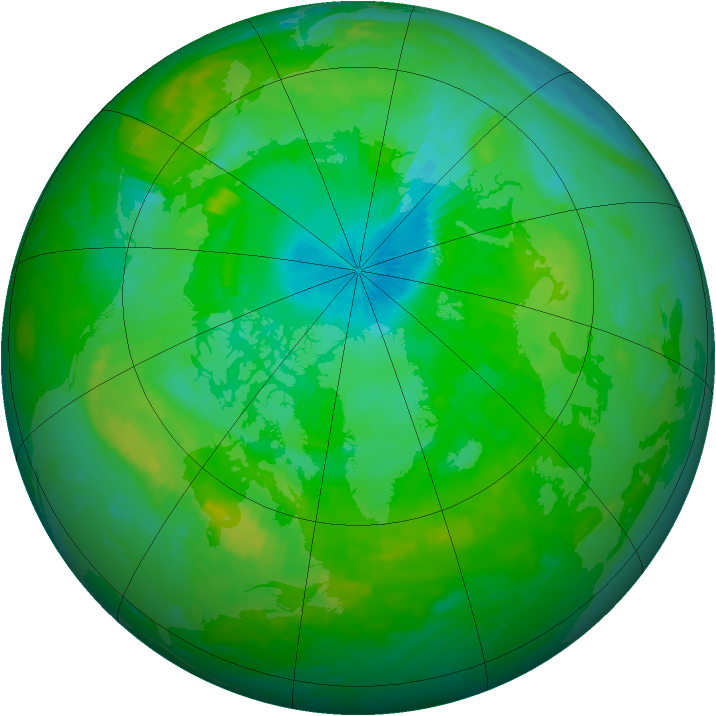 Arctic ozone map for 30 July 1999